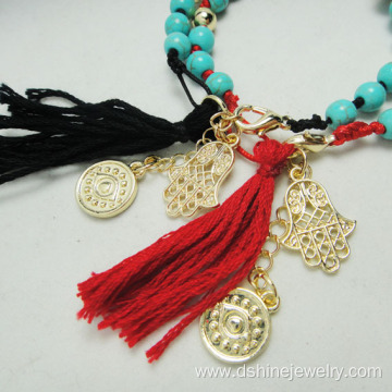 Turkey Lucky Eye Tassel Bracelet Turquoise Beads Bracelet